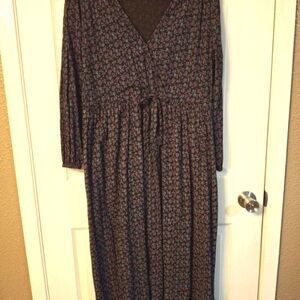 Christy Dawn Cottagecore Guazy Dress In Dark Purple Ditsy Floral Size Small